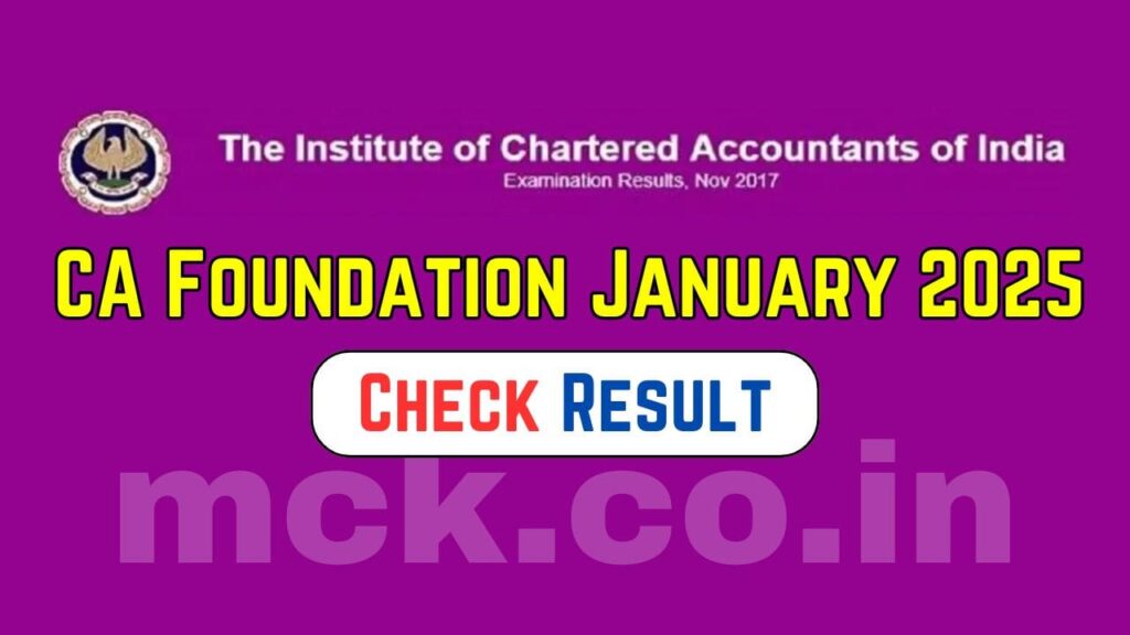 CA Foundation January 2025 Result