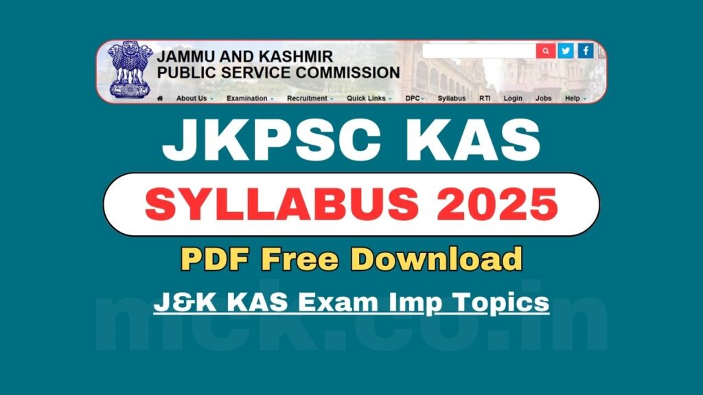 JKPSC KAS Syllabus 2025